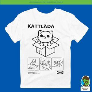 Kattlåda Cat in a Box Ikea Manual Parody T-Shirt WHITE